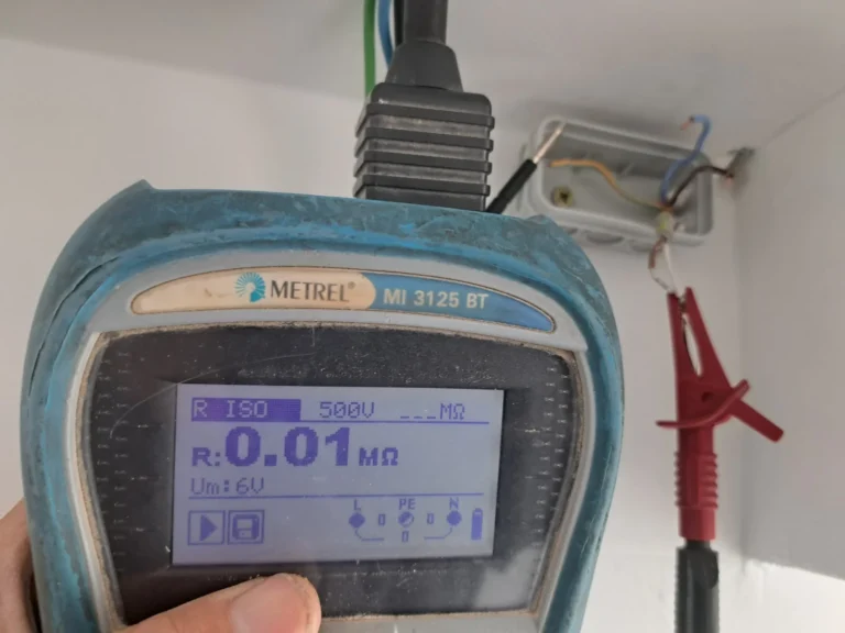 insulation resistance test showing 0.01 megohm on old house wiring